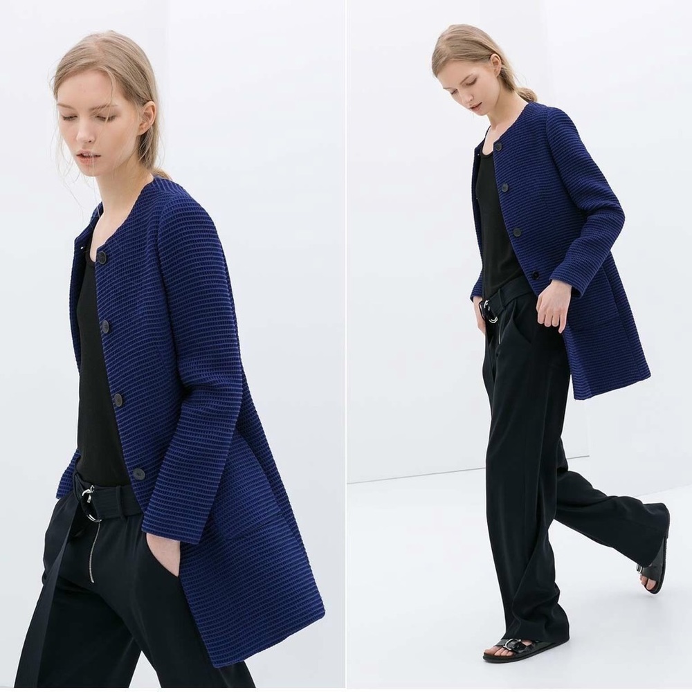 Zara structured blue coat